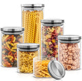 Glass Kitchen Canister Set (6 Jars)