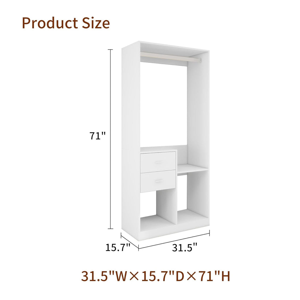 Walk-In Closet Organizer System with Drawers