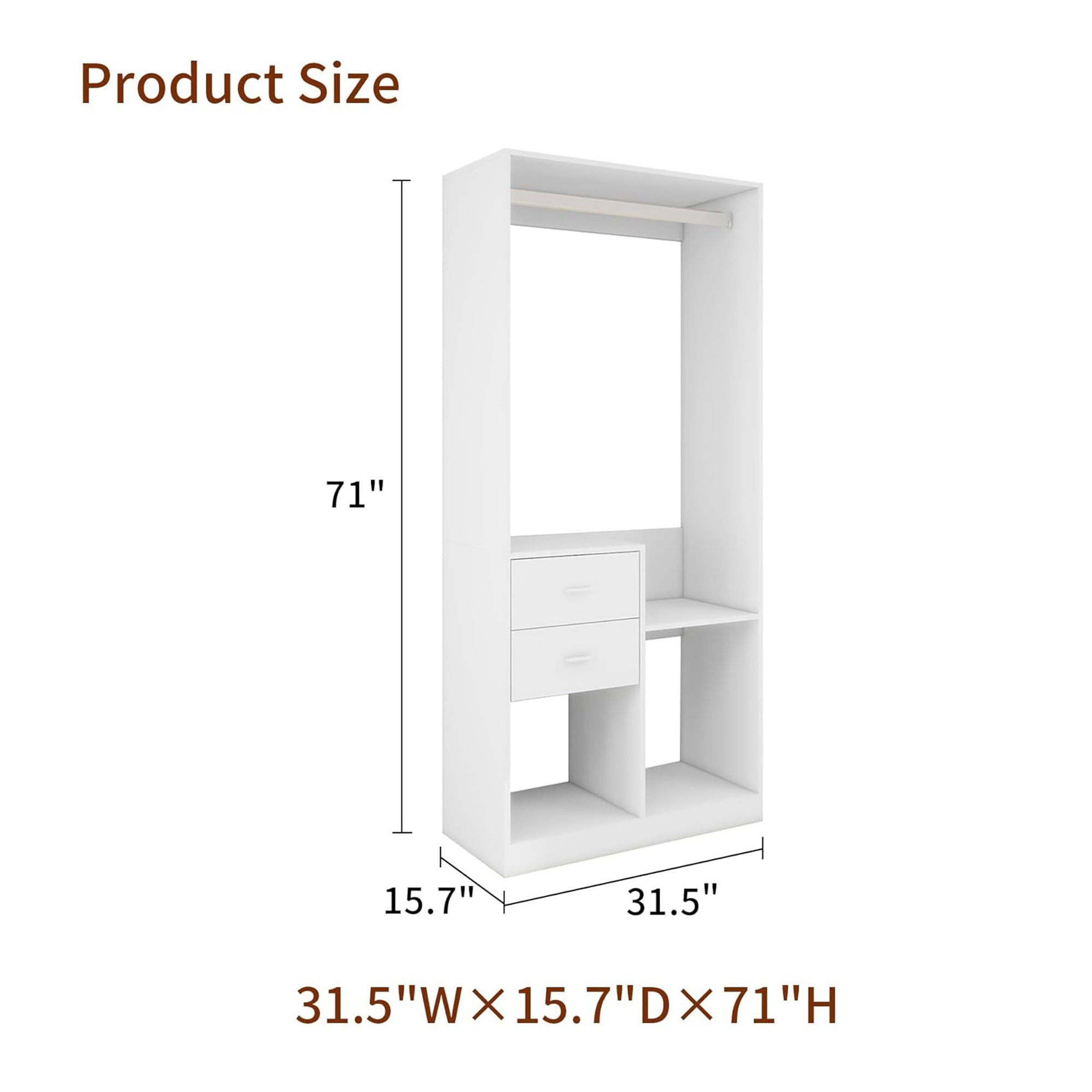 Walk-In Closet Organizer System with Drawers