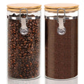 Glass Storage Jars with Bamboo Lids (Set of 2)