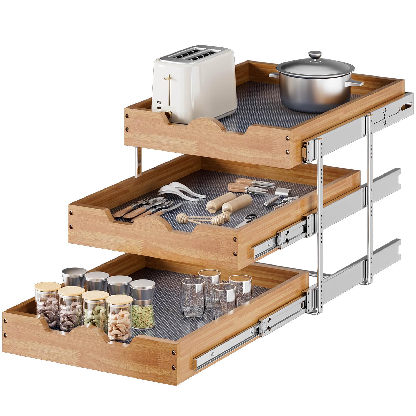 3-Tier Pull Out Cabinet Organizer