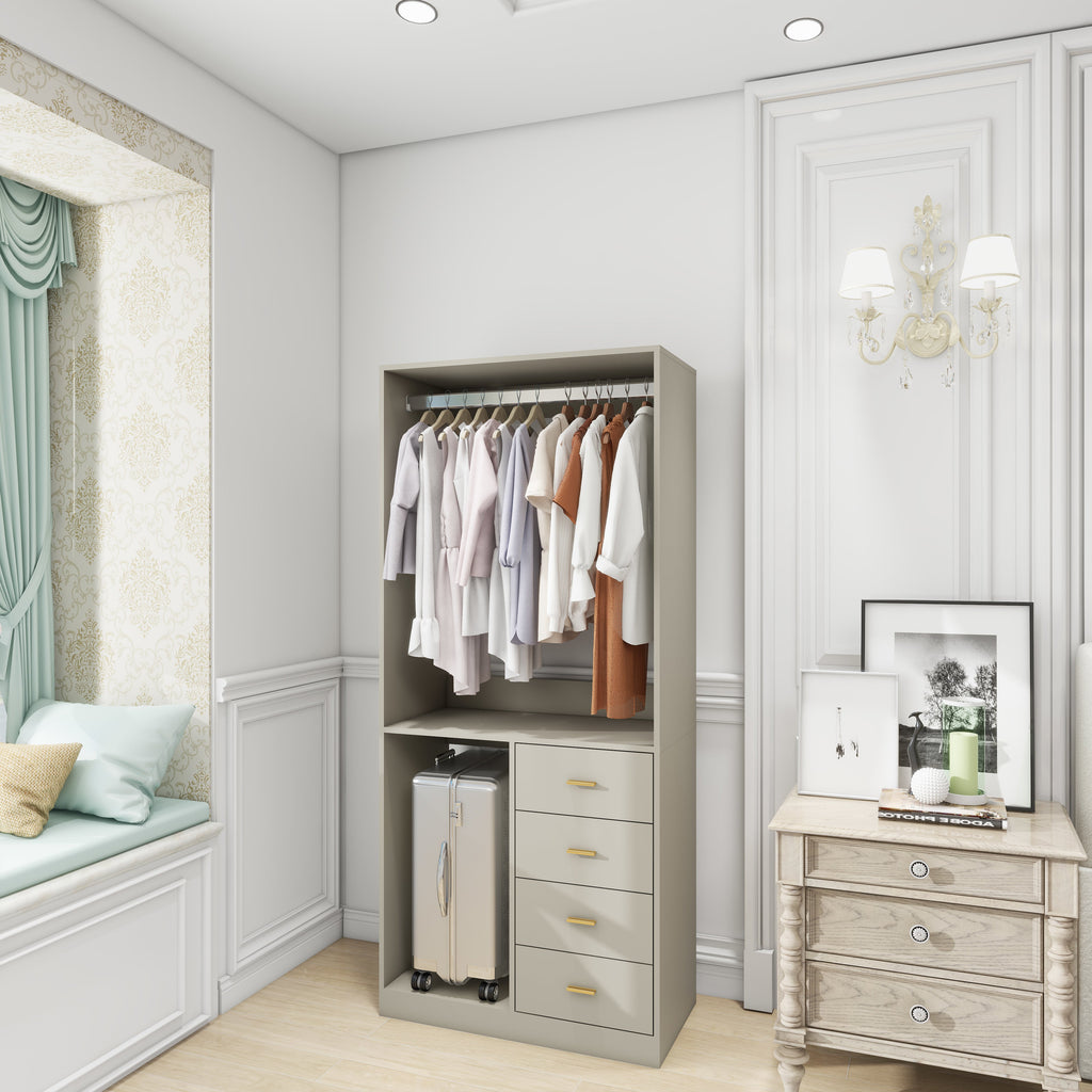 Walk-In Closet Organizer System with Drawers