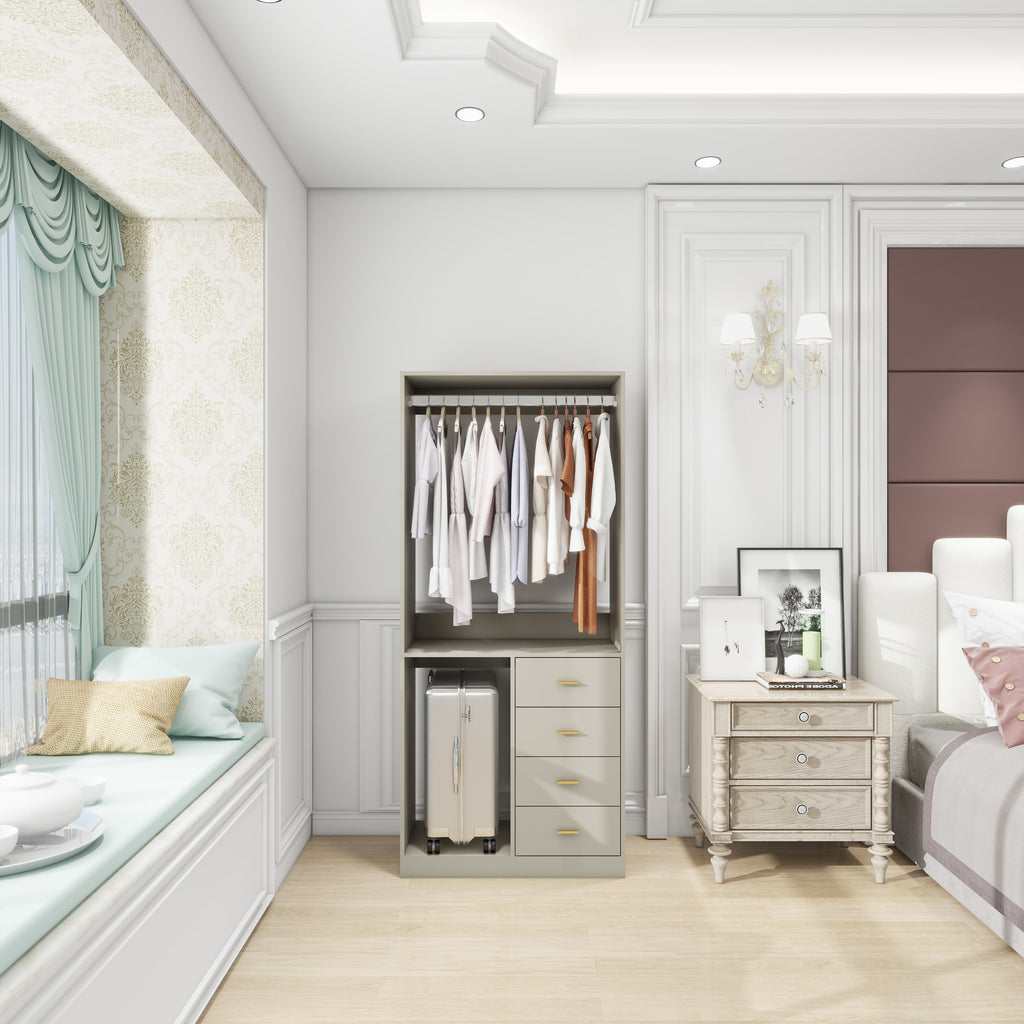 Walk-In Closet Organizer System with Drawers
