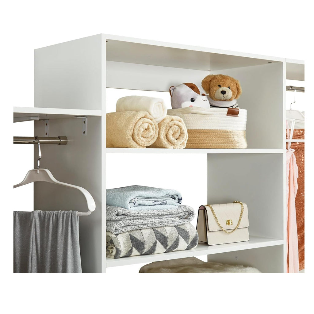 Wall-Mounted Closet Organizer System with Drawers
