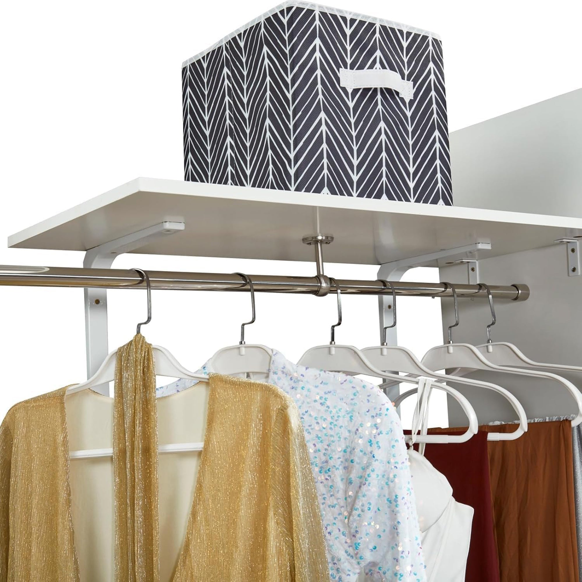 Wall-Mounted Closet Organizer System with Drawers