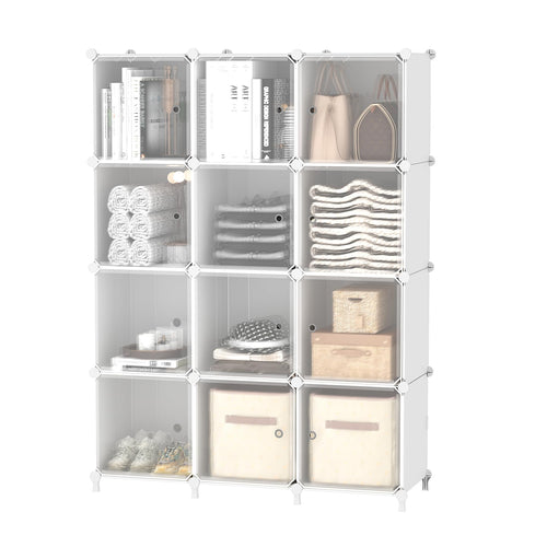 12-Cube Closet Storage Organizer with Doors
