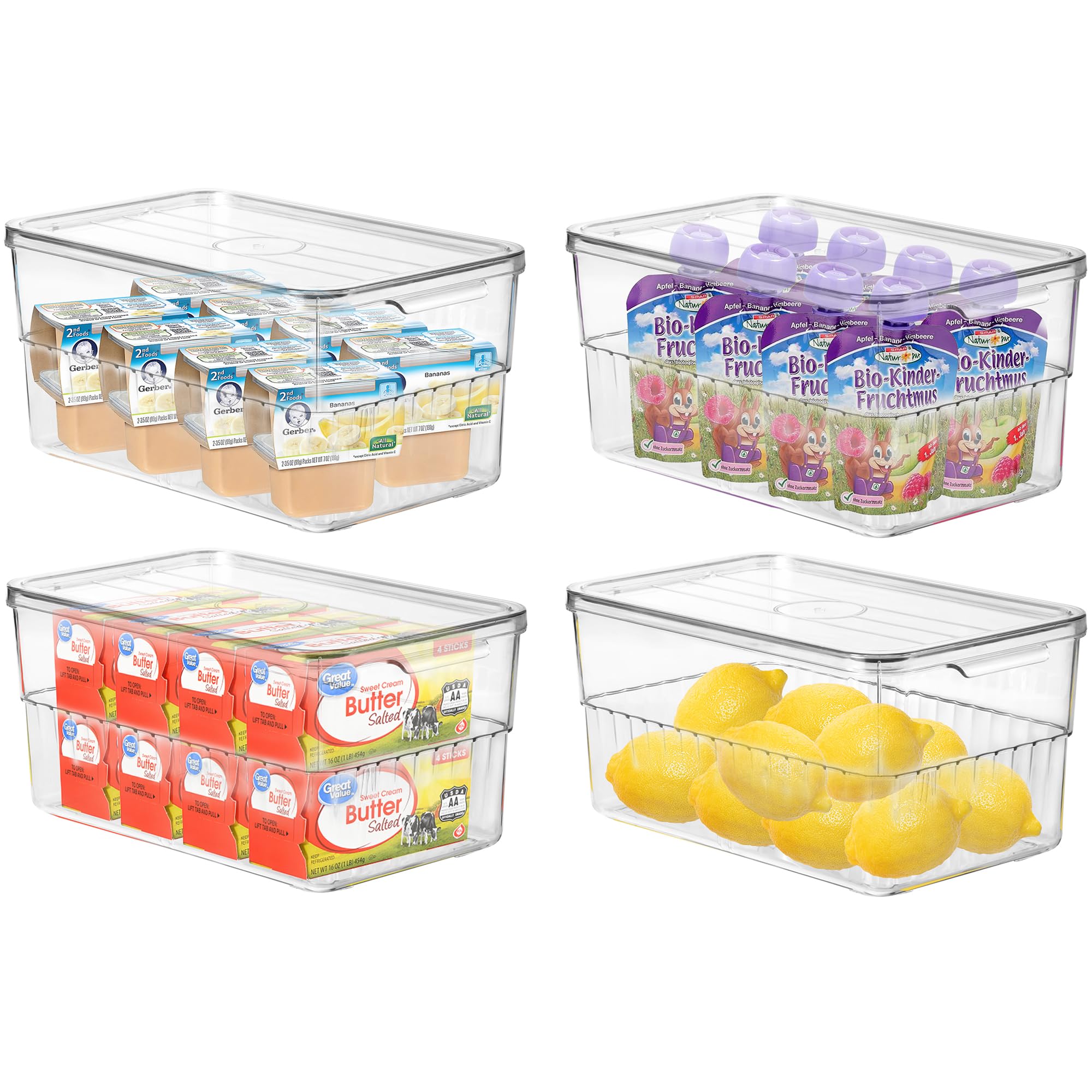 Clear Storage Bins with Lids (4 Pack)