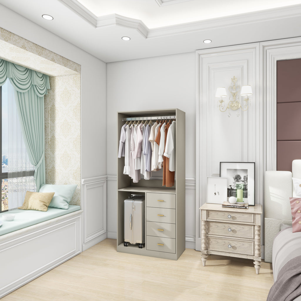 Walk-In Closet Organizer System with Drawers