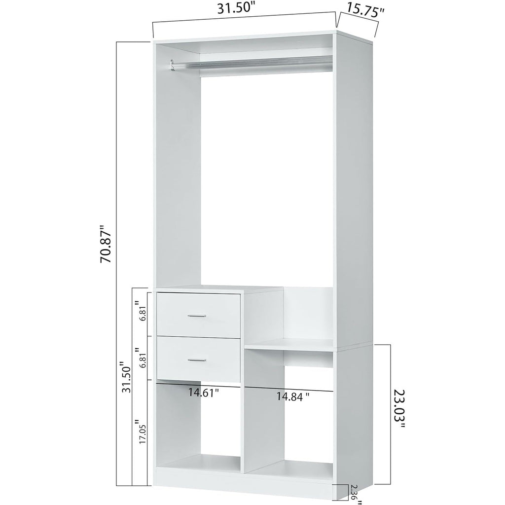 Freestanding Closet System with Drawers