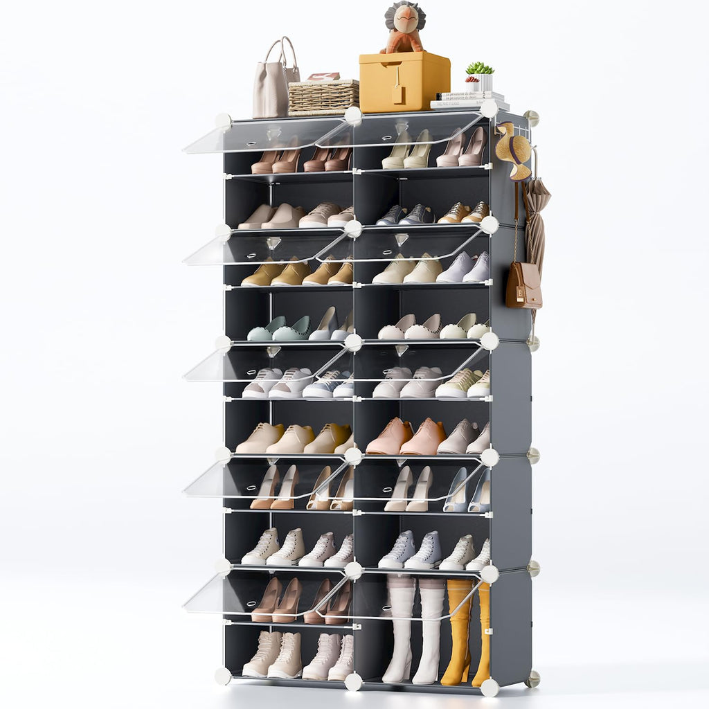 10-Tier Shoe Storage Cabinet with Cover