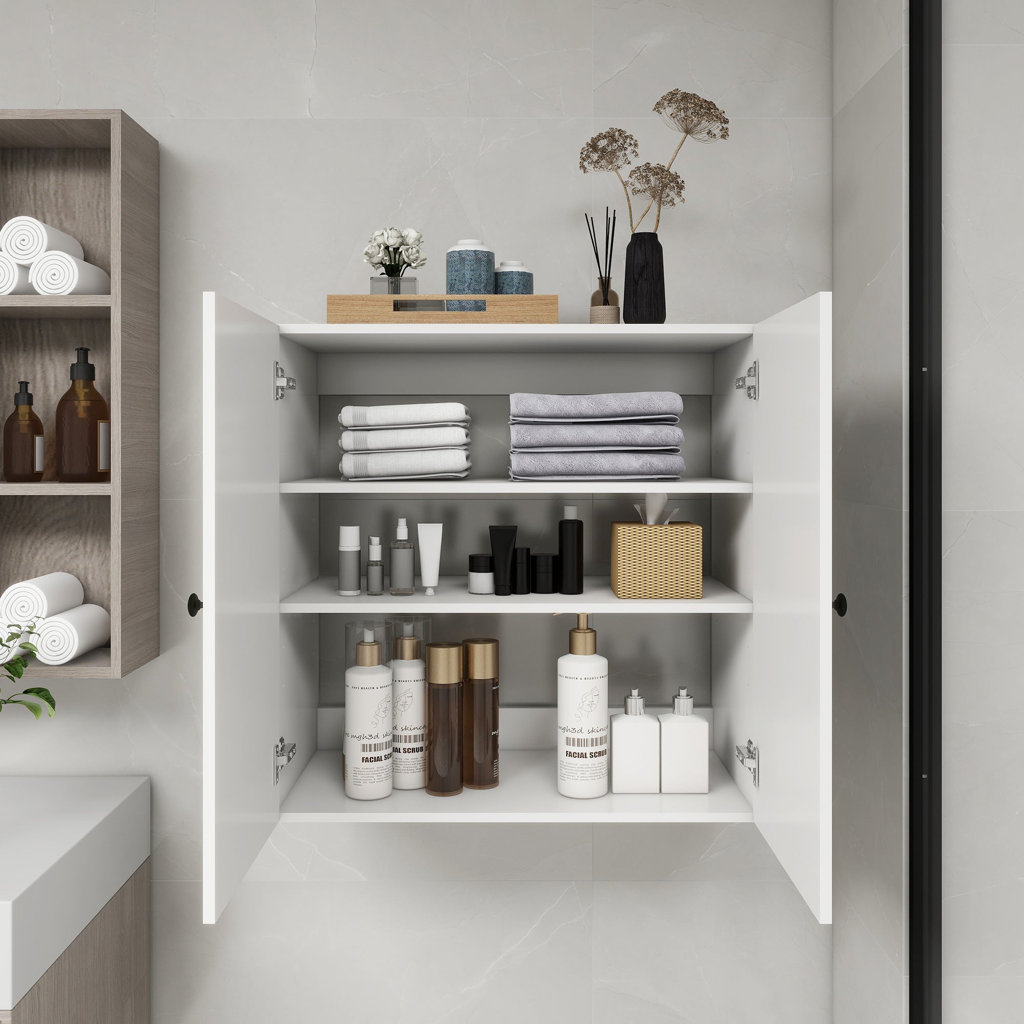 Wall-Mounted Closet System with Doors