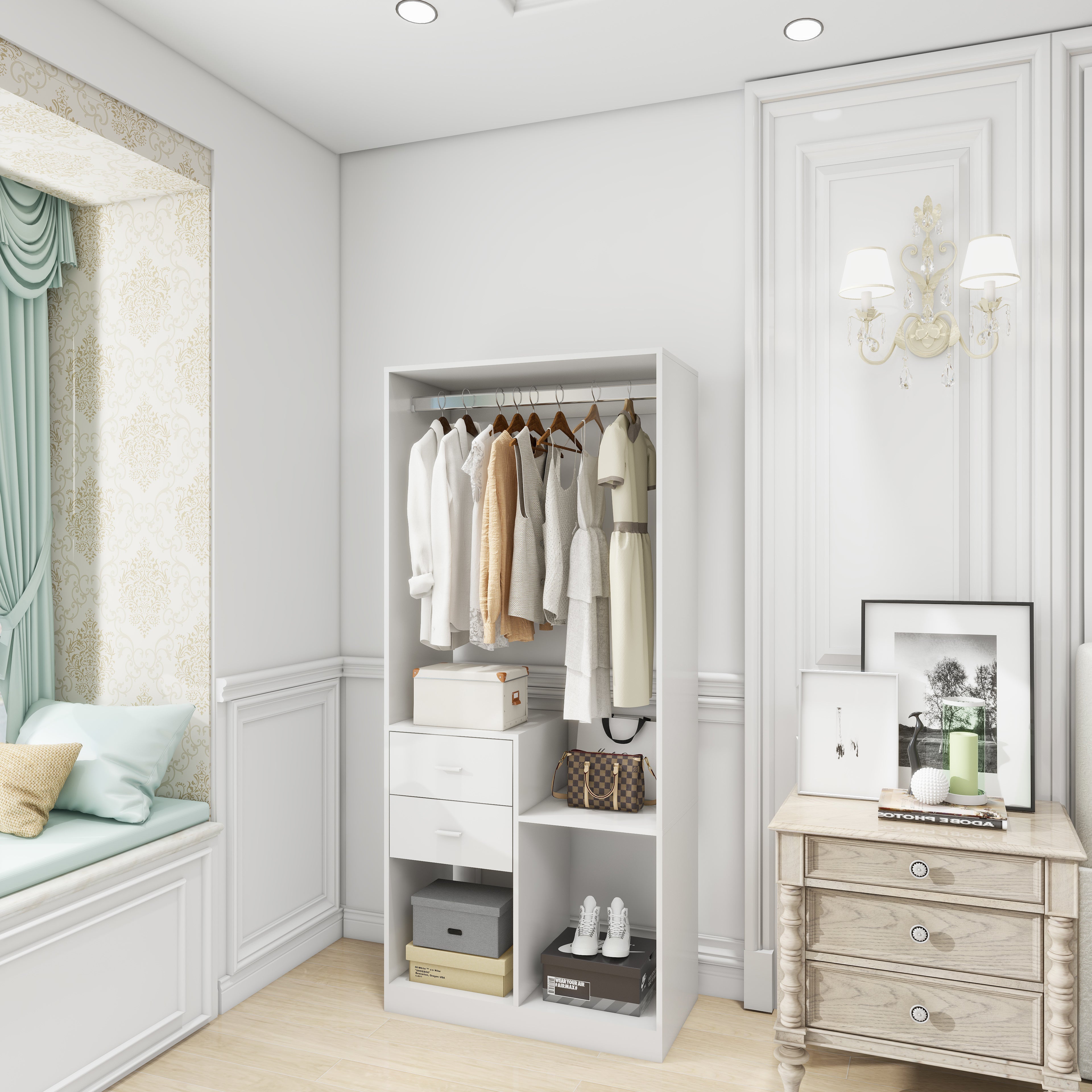Freestanding Closet System with Drawers